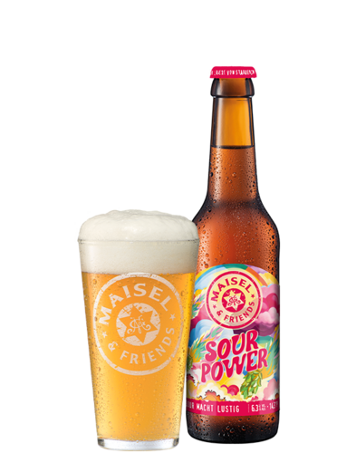 M & F  Sour Power Flasche und Glas