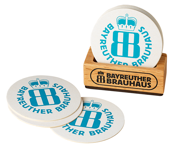 (SET) Bayreuther Brauhaus Bierdeckelständer & Bier