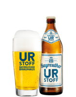 Bayreuther Urstoff Flasche und Glas