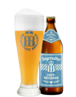 Bayreuther HEFE-WEISSBIER 0,50 l Flasche und Glas