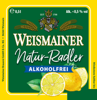 Weismainer Natur-Radler Alkoholfrei Bauchetikett