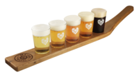 Liebesbier Tastingboard + Glas voll