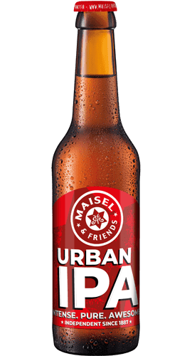 Flasche Urban IPA auf transparentem Hintergrund