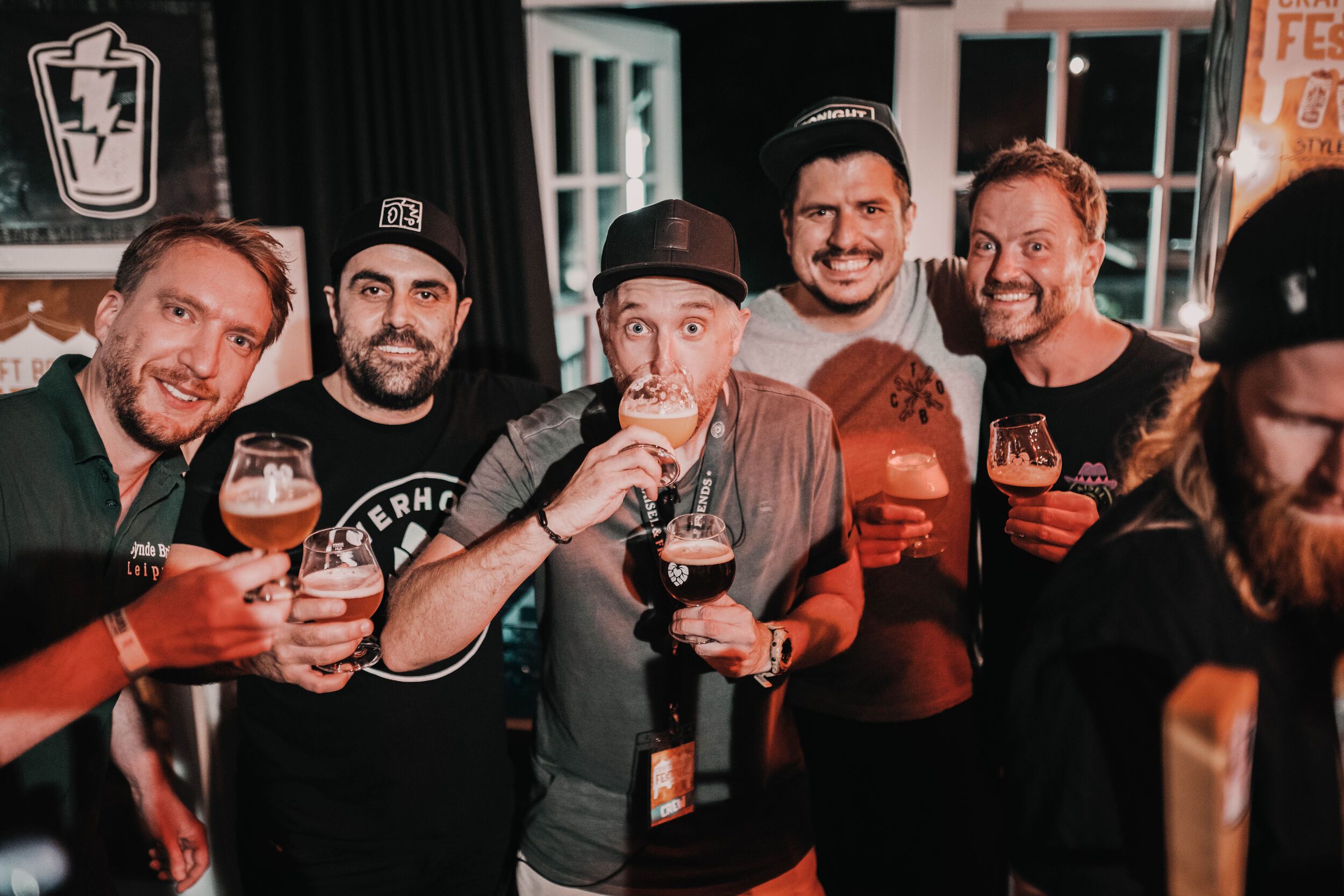 Gute Laune bei befreundeten Brauern und Maisel & Friends Team