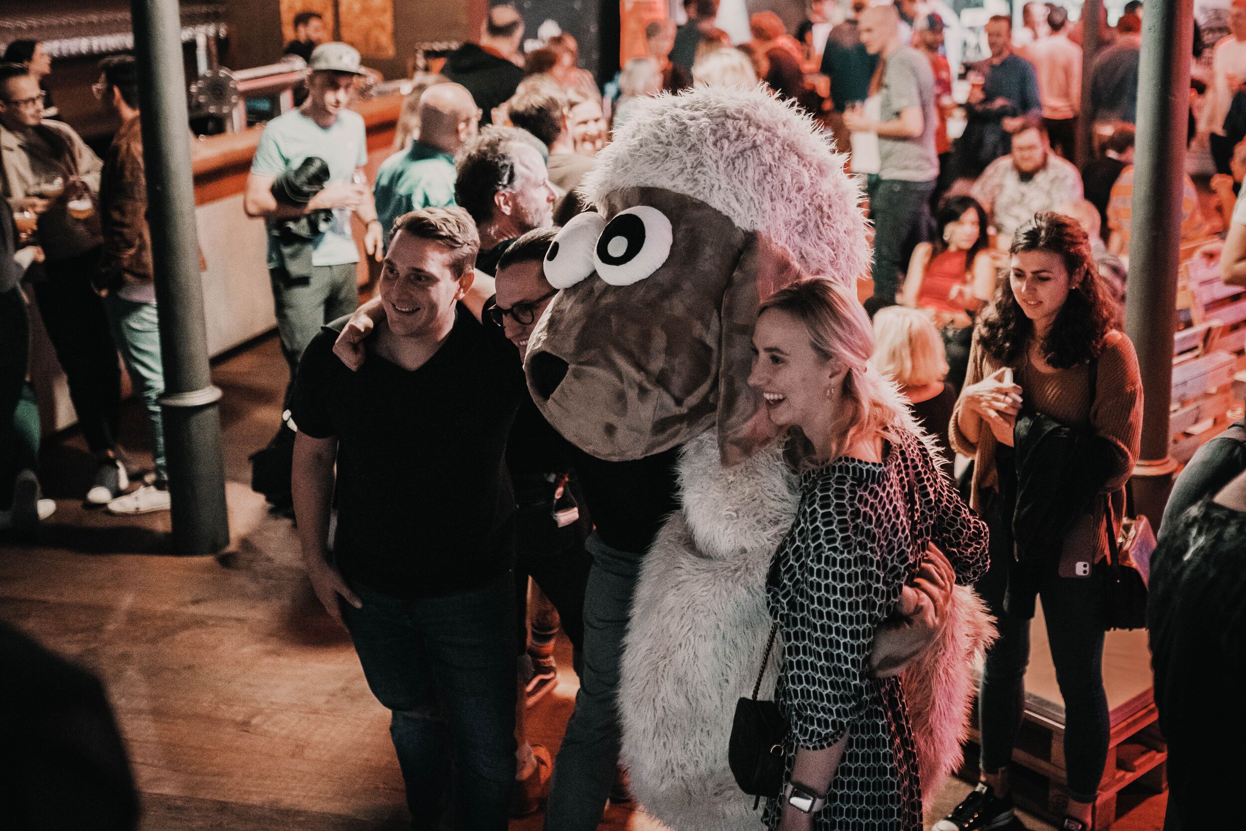 Das Maskottchen der Crazy Sheep KaffeeManufaktur auf dem Craft Brauer Festival